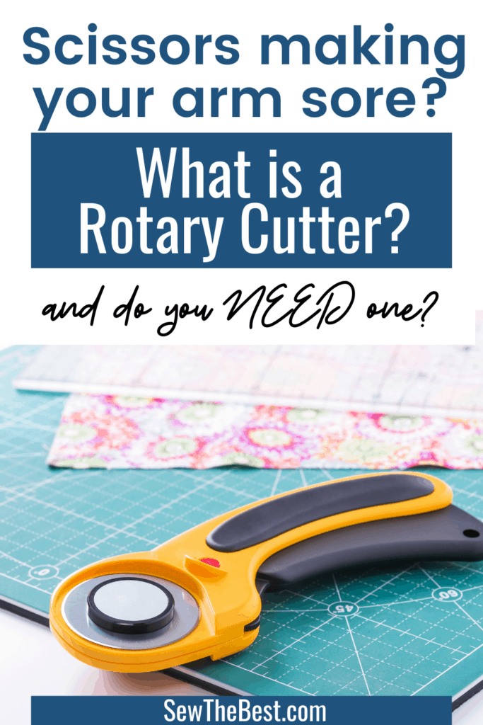 What is a rotary cutter? Are you scissors making your arm sore? Check out the best rotary cutters and self healing mat kits. These rotating fabric cutters all have great reviews. #AD #Sewing